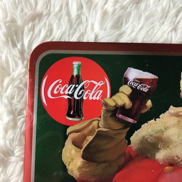 NWOT Set of 2 Vintage Coca-Cola Santa and Sweet Kids Tin Trivet and Wall Plaque - Picture 10 of 12